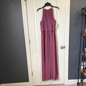 Mauve Halter Neck Maxi Dress